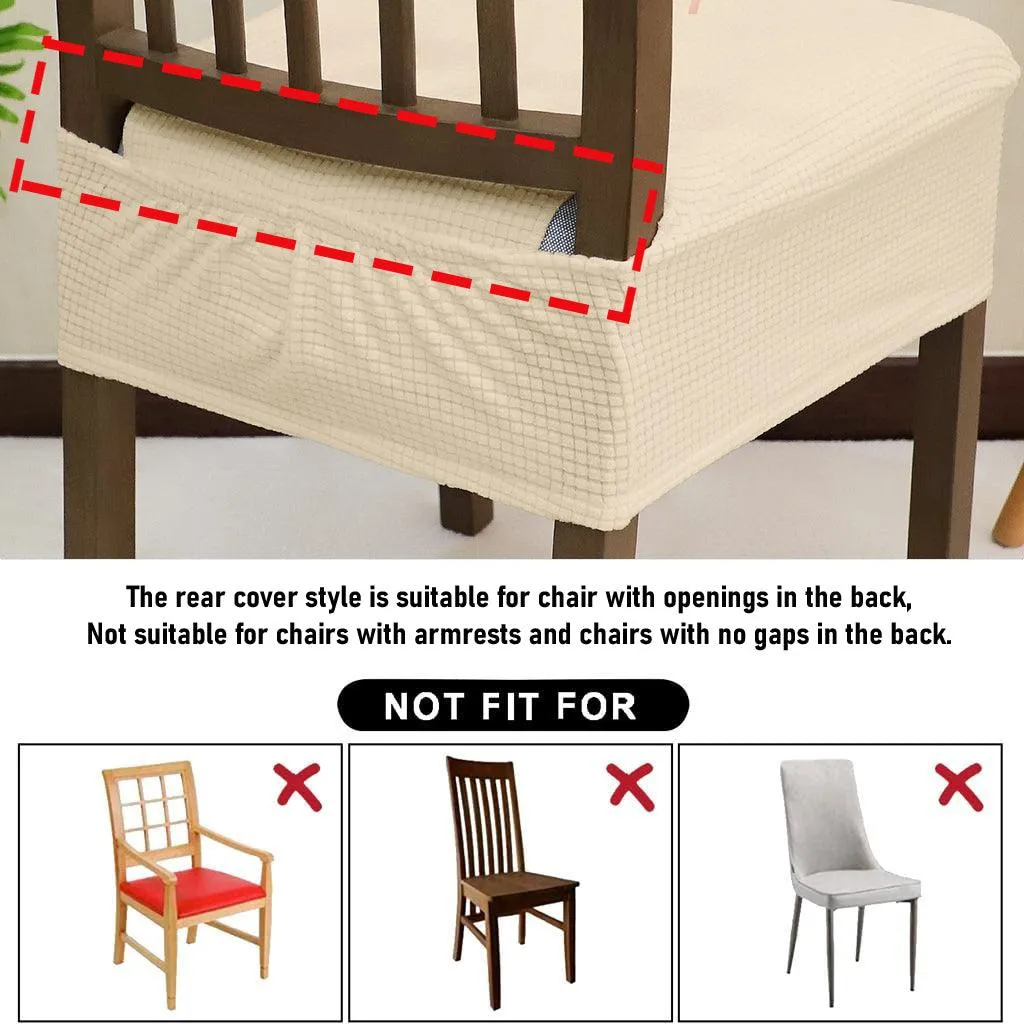 100% Waterproof Jacquard Dining Chair Seat Cushion Cover, Beige