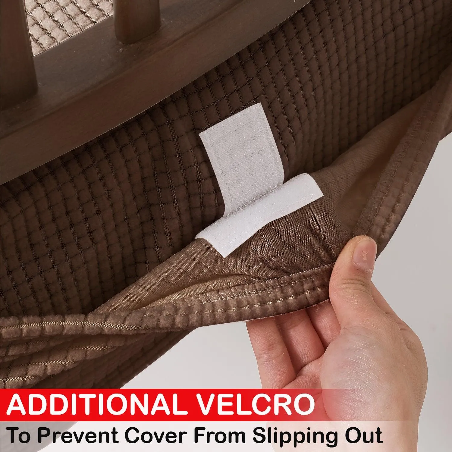 100% Waterproof Jacquard Dining Chair Seat Cushion Cover, Brown