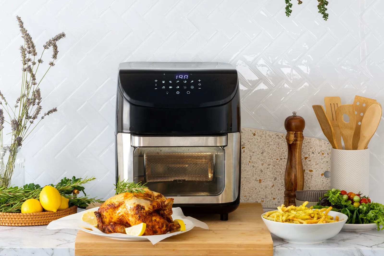 12L Digital Air Fryer with 200°C | 7 Cooking Settings & Rotisserie Function