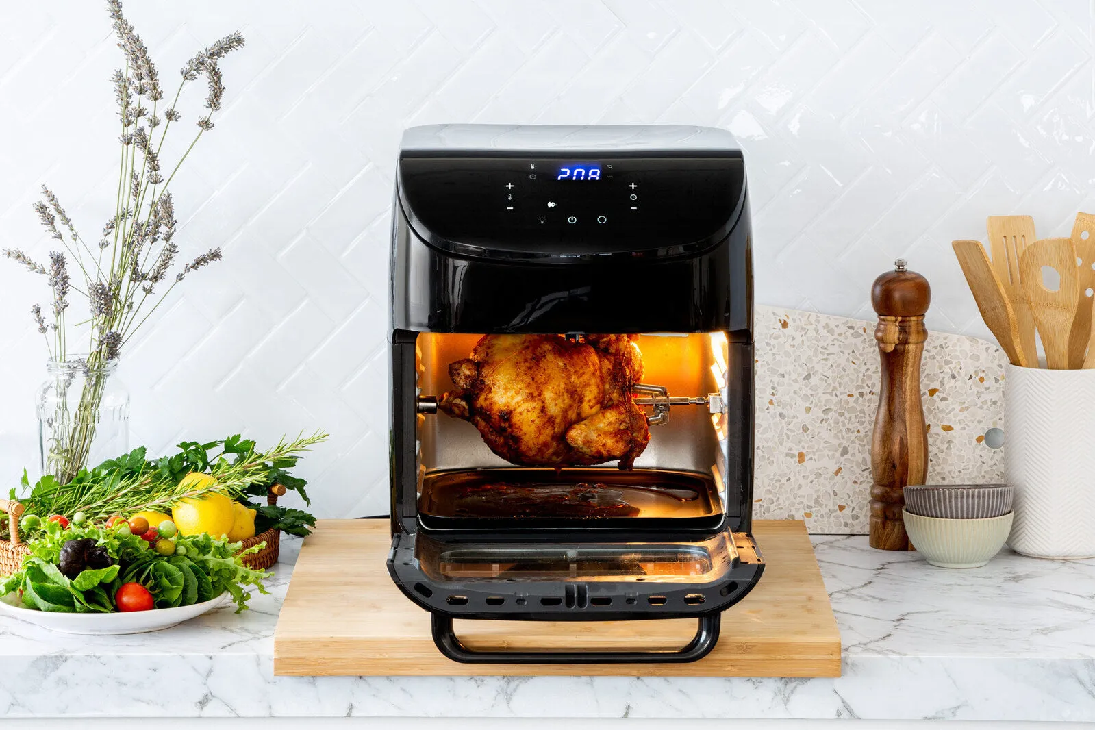 12L Digital Air Fryer with 200°C | 7 Cooking Settings & Rotisserie Function