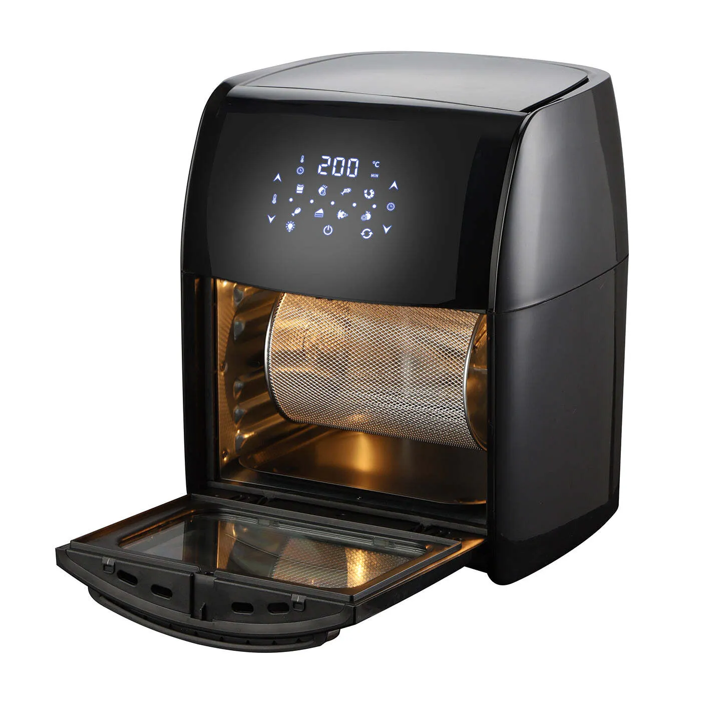 14L Digital Turbo Air Fryer Cooker | Rolling Cage | Rotisserie | Versatile Cooking