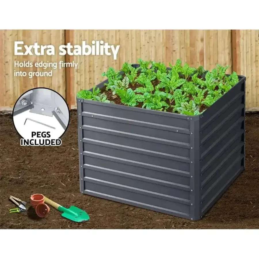 2 X Green Fingers Garden Bed - Grey (100 x 100 x 77 cm)