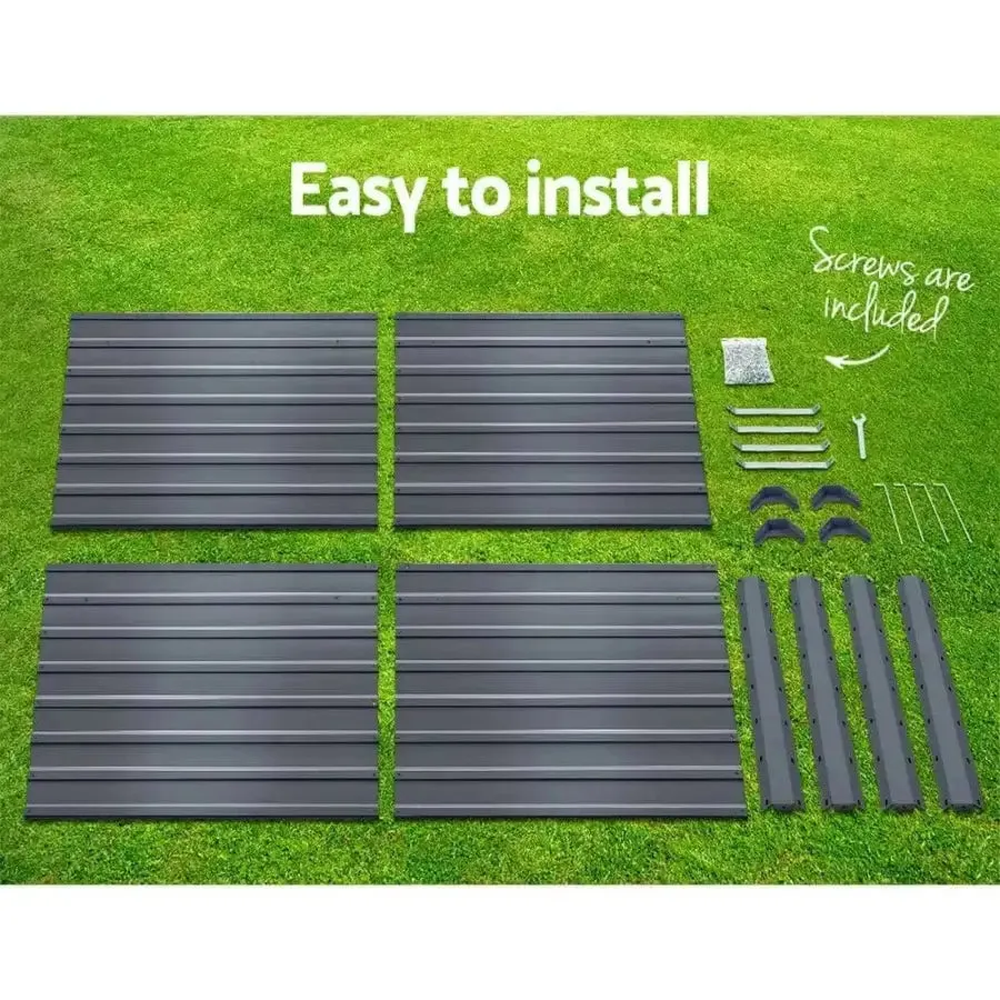 2 X Green Fingers Garden Bed - Grey (100 x 100 x 77 cm)
