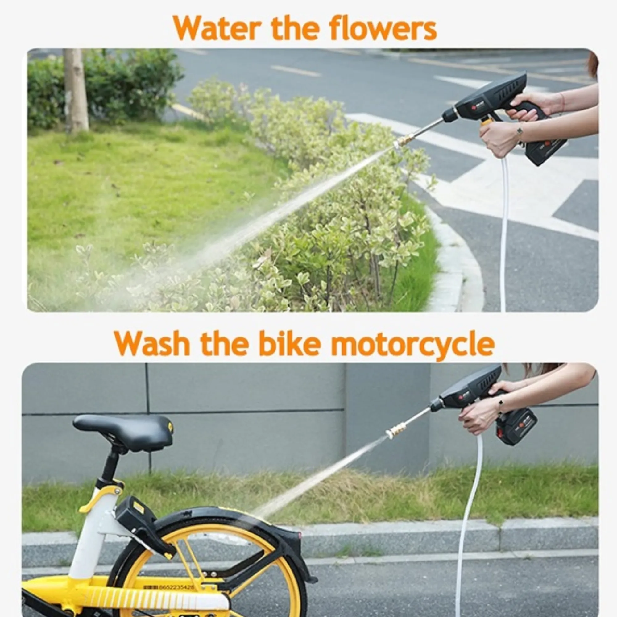 24V Portable High-Pressure Car Washing Gun Set - Rechargeable & Effective JG-058B