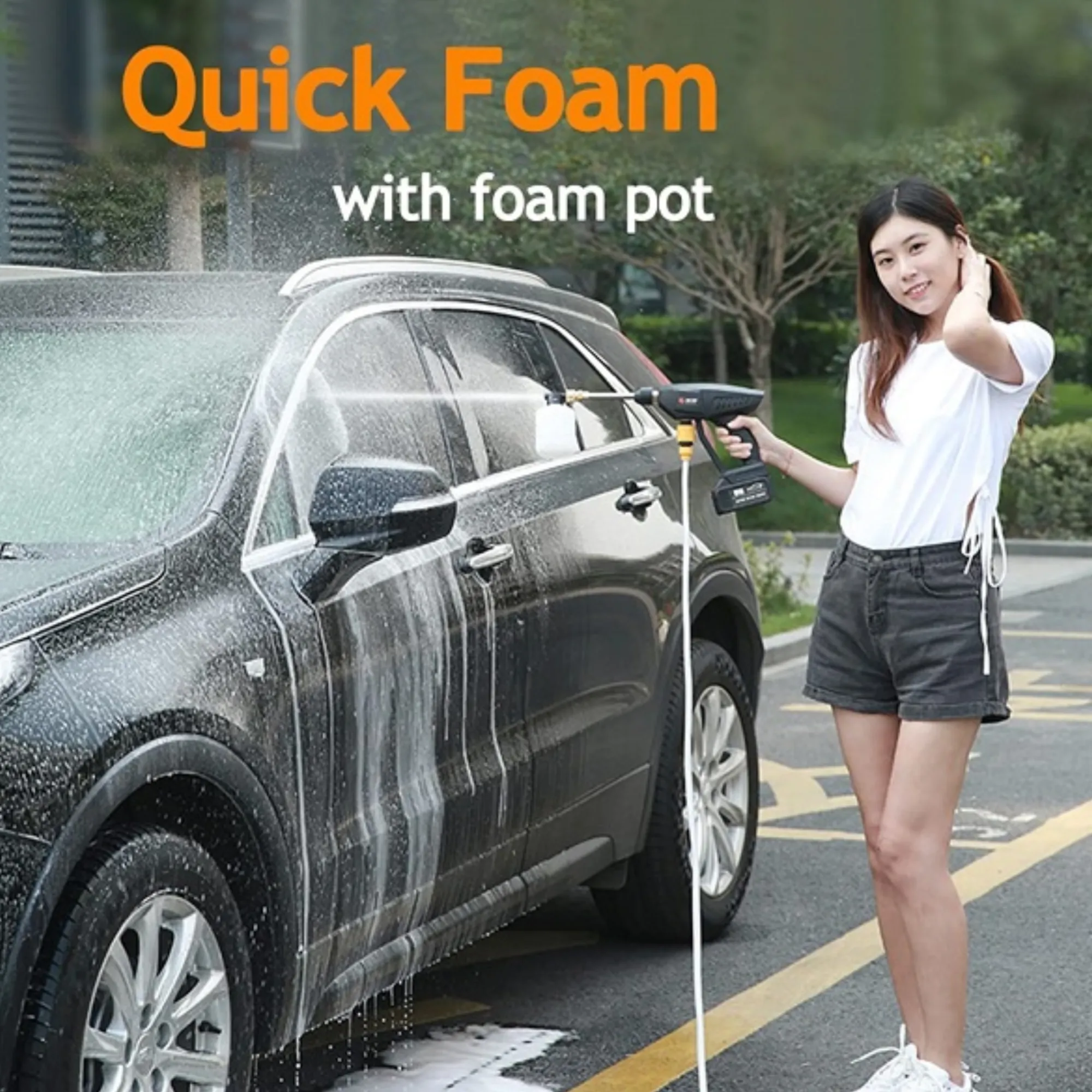 24V Portable High-Pressure Car Washing Gun Set - Rechargeable & Effective JG-058B