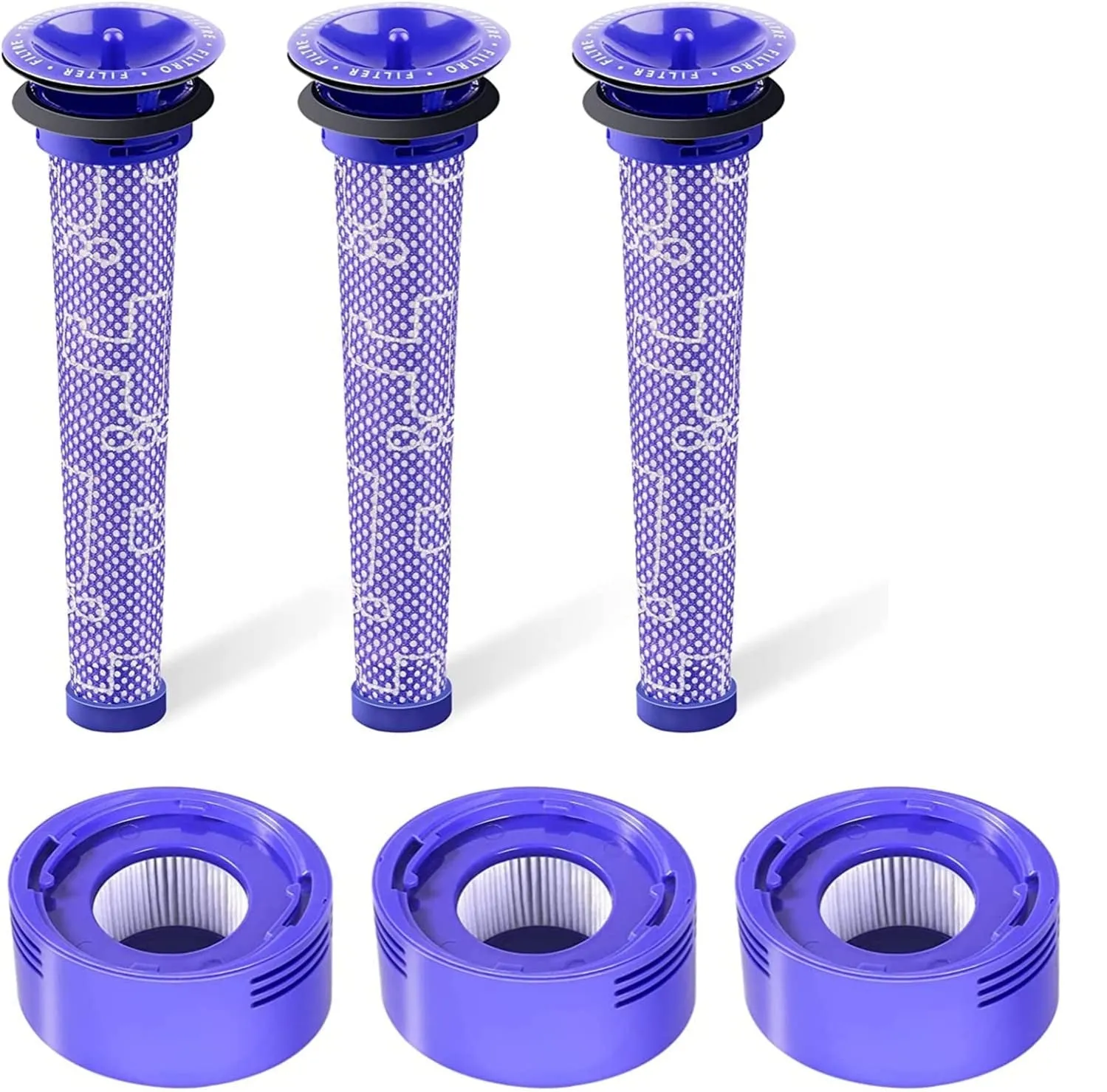 3x Filter Kits | Compatible with Dyson V7 (SV11, SV37) & V8 (SV10, SV25) Vacuum Cleaners