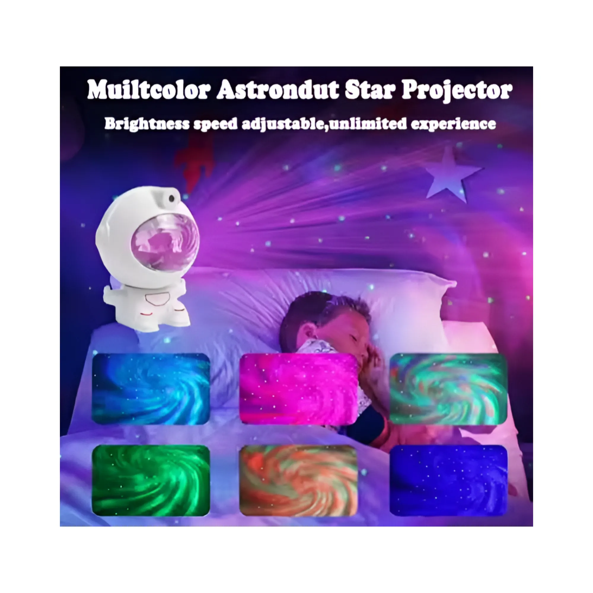 5W Multicolor Rechargeable Portable Astronaut LED Light with Remote