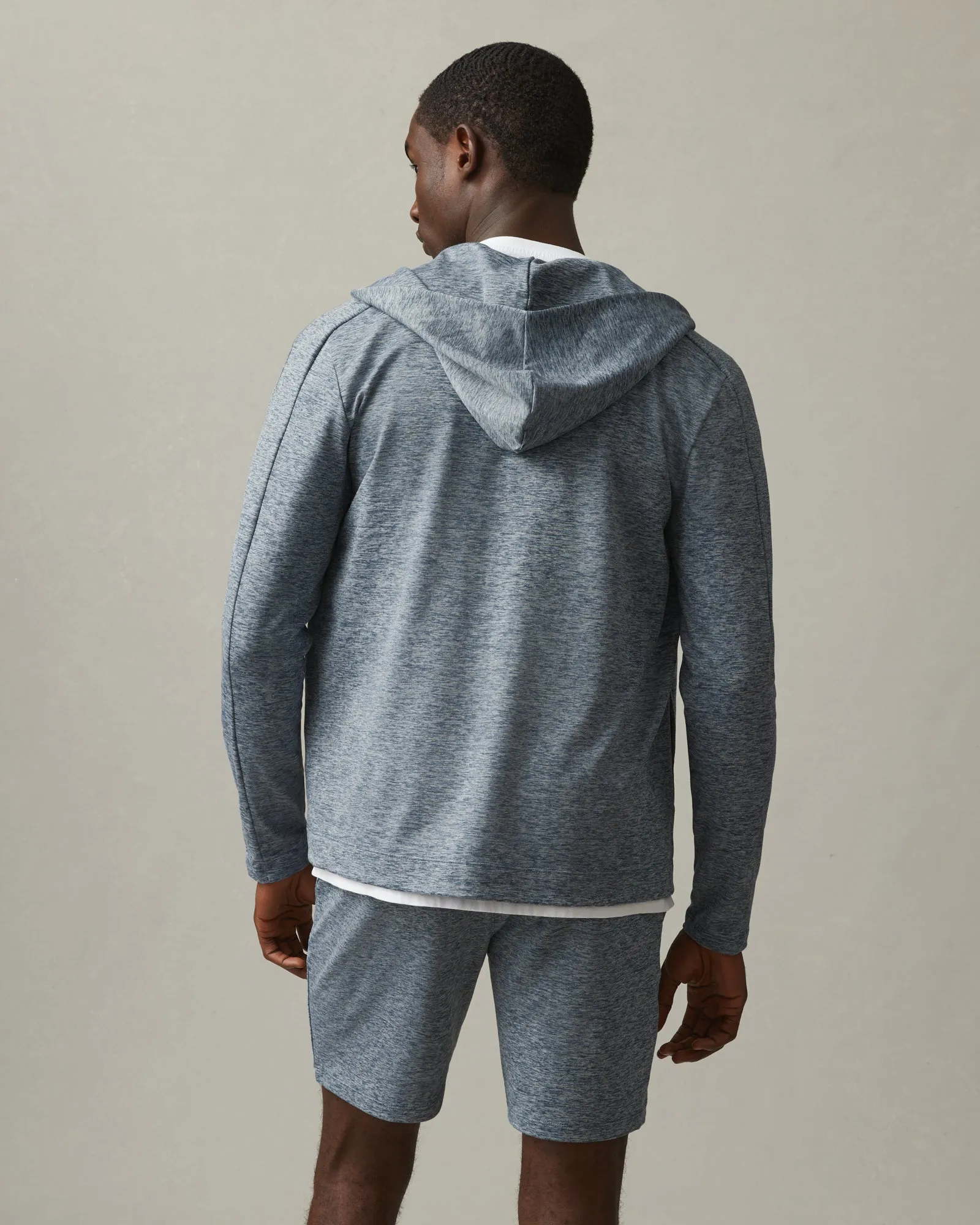Aerial Lightweight Full Zip - Bluefin Heather