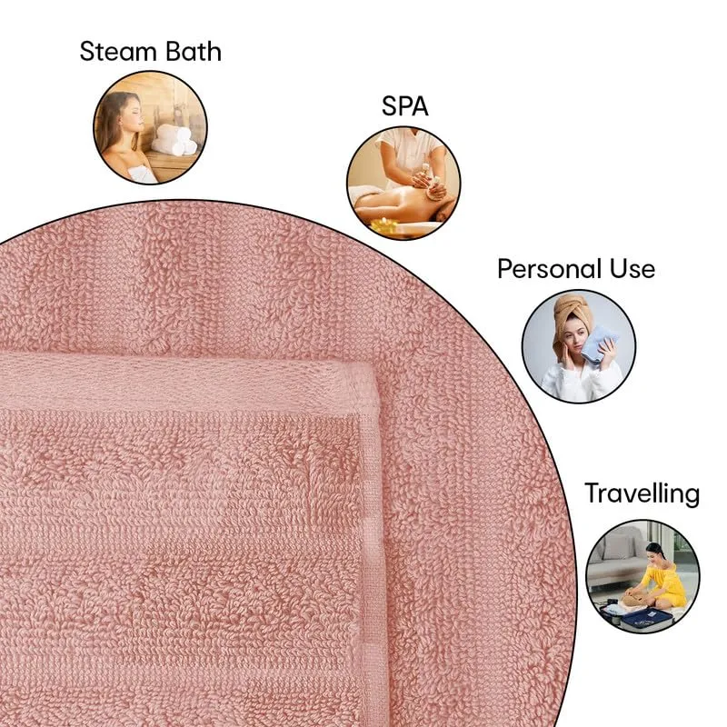 Anko Australia 100% Cotton 700 GSM XL Ribbed Bath Towel | Set of 2 | Super-Soft, Absorbent, Quick-Drying | Pink Towel for Men, Women & Kids | 150x75 cm |Travel, Gym, Spa Towel