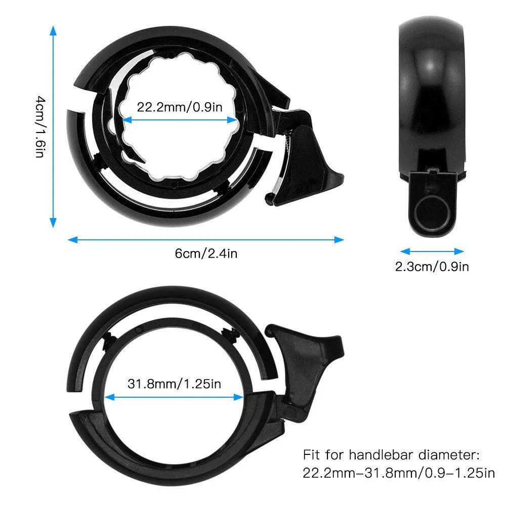 Bike Bell Bicycle Ring Bell with Loud Crisp Clear Sound for Mountain Bike Road Bike Electric Bike