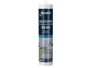 Bostik S546 Anti Fungus Bathroom and Kitchen White Silicone Sealant