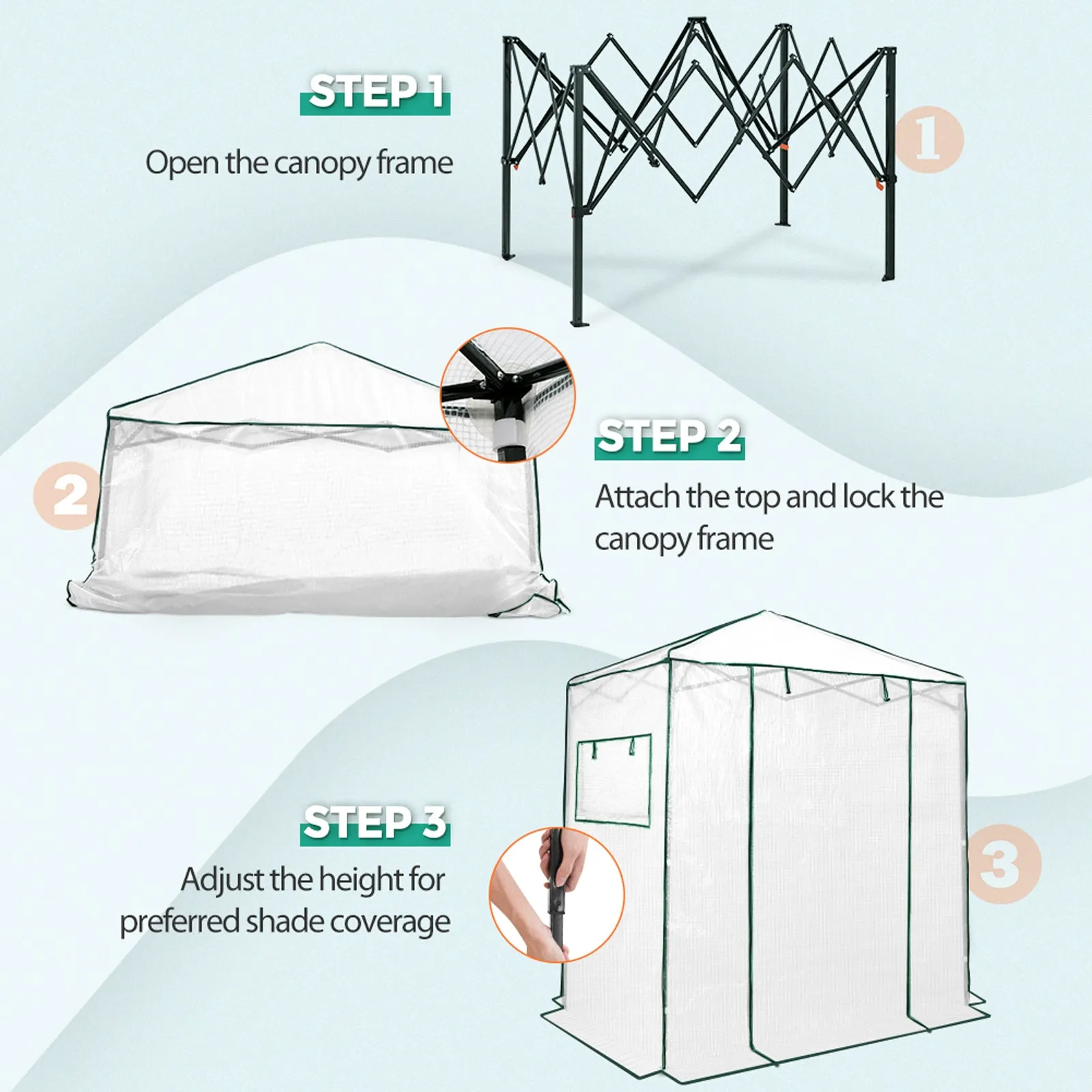 Easy Fast Setup Instant 6x4 Walk-in Indoor/Outdoor Greenhouse