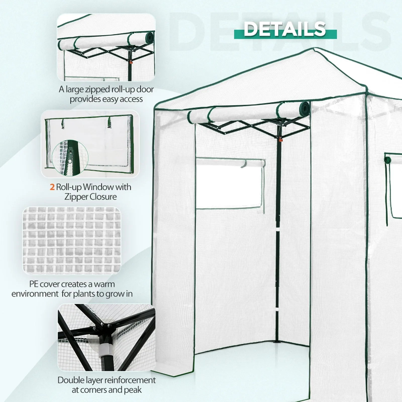 Easy Fast Setup Instant 6x4 Walk-in Indoor/Outdoor Greenhouse