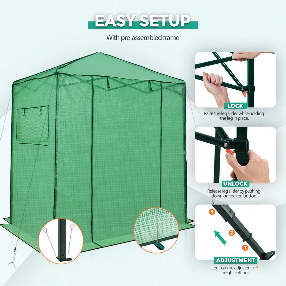 Easy Fast Setup Instant 6x4 Walk-in Indoor/Outdoor Greenhouse