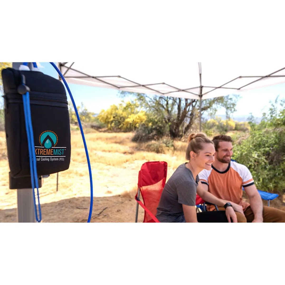 ExtremeMIST 3-n-1 Portable Misting Fan with Solar Panel, Mist Pump and 16ft Mist Line Attachment
