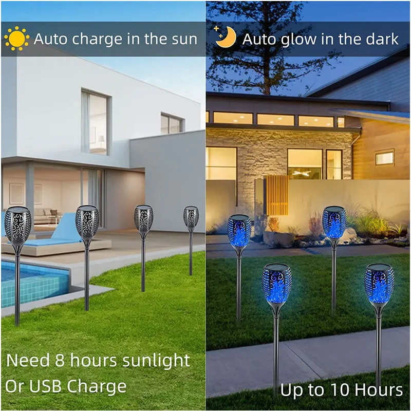 Garden Solar Powered Lawn Light With Dancing Flickering Flames Xf-6018