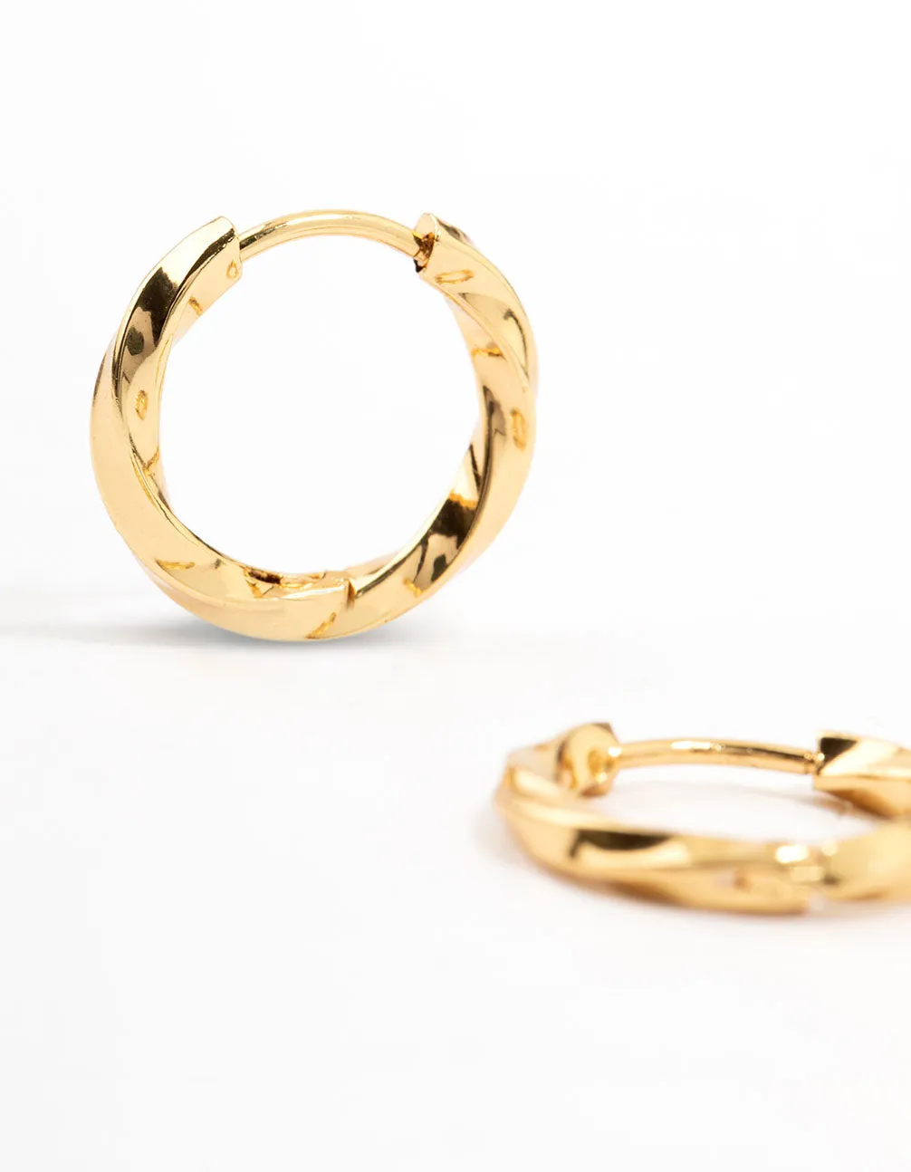 Gold Plated Stainless Steel Twisted Hoop Earrings