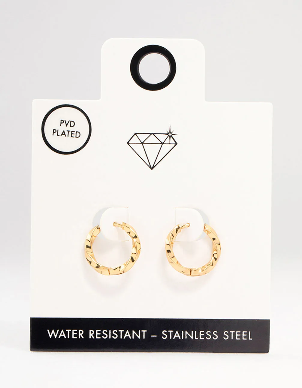 Gold Plated Stainless Steel Twisted Hoop Earrings