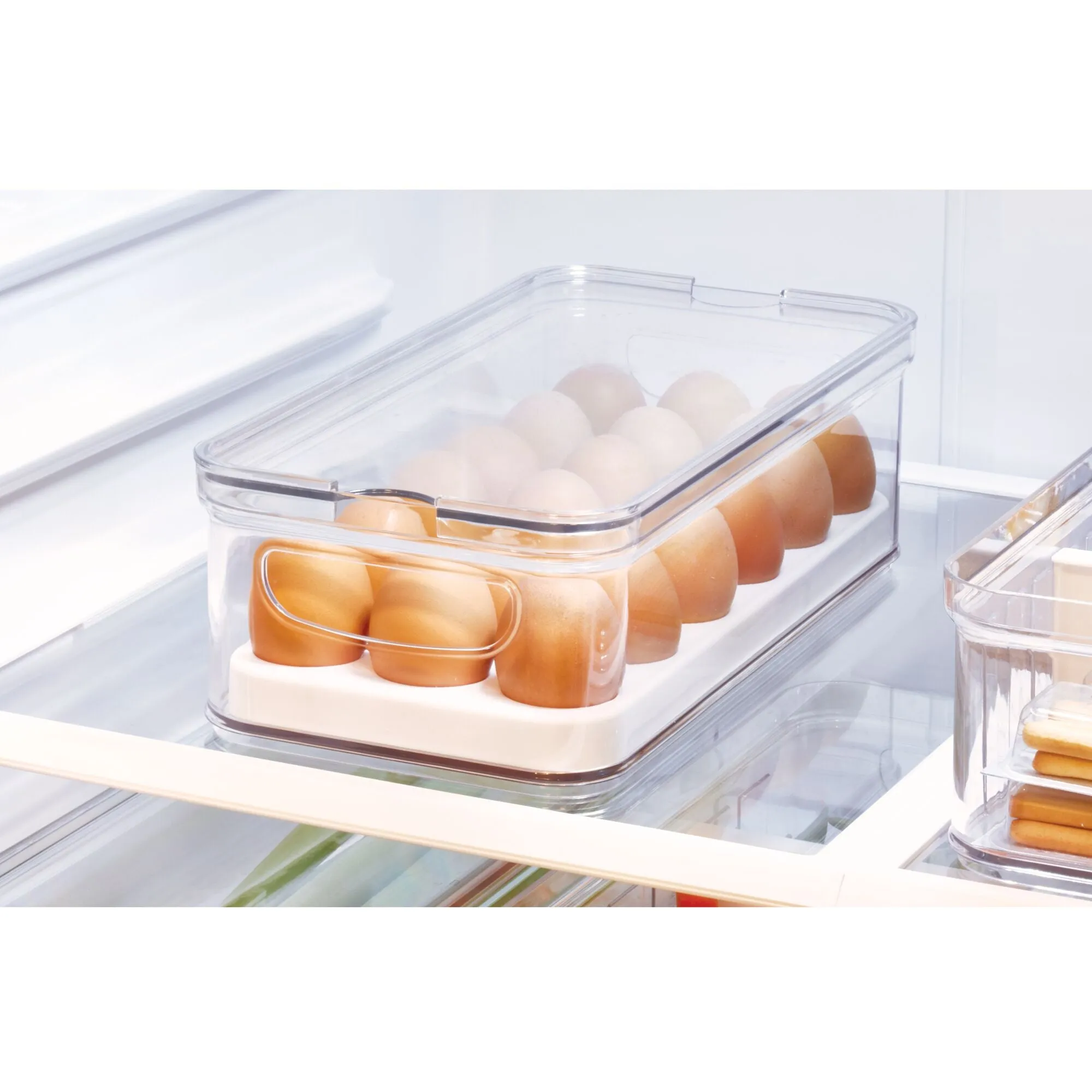 iDesign Crisp BPA-Free Stackable Refrigerator Egg Bin Recycled Plastic