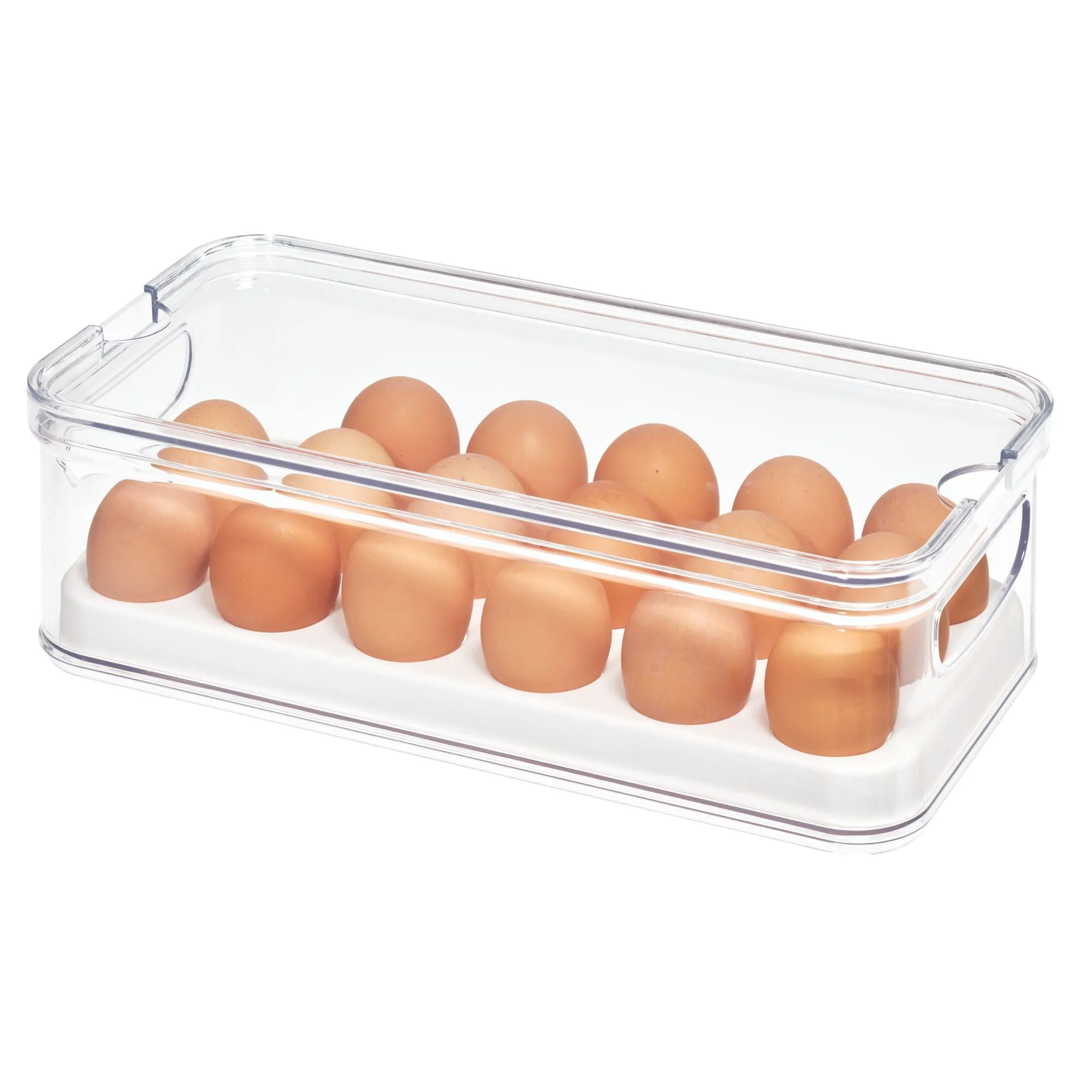 iDesign Crisp BPA-Free Stackable Refrigerator Egg Bin Recycled Plastic