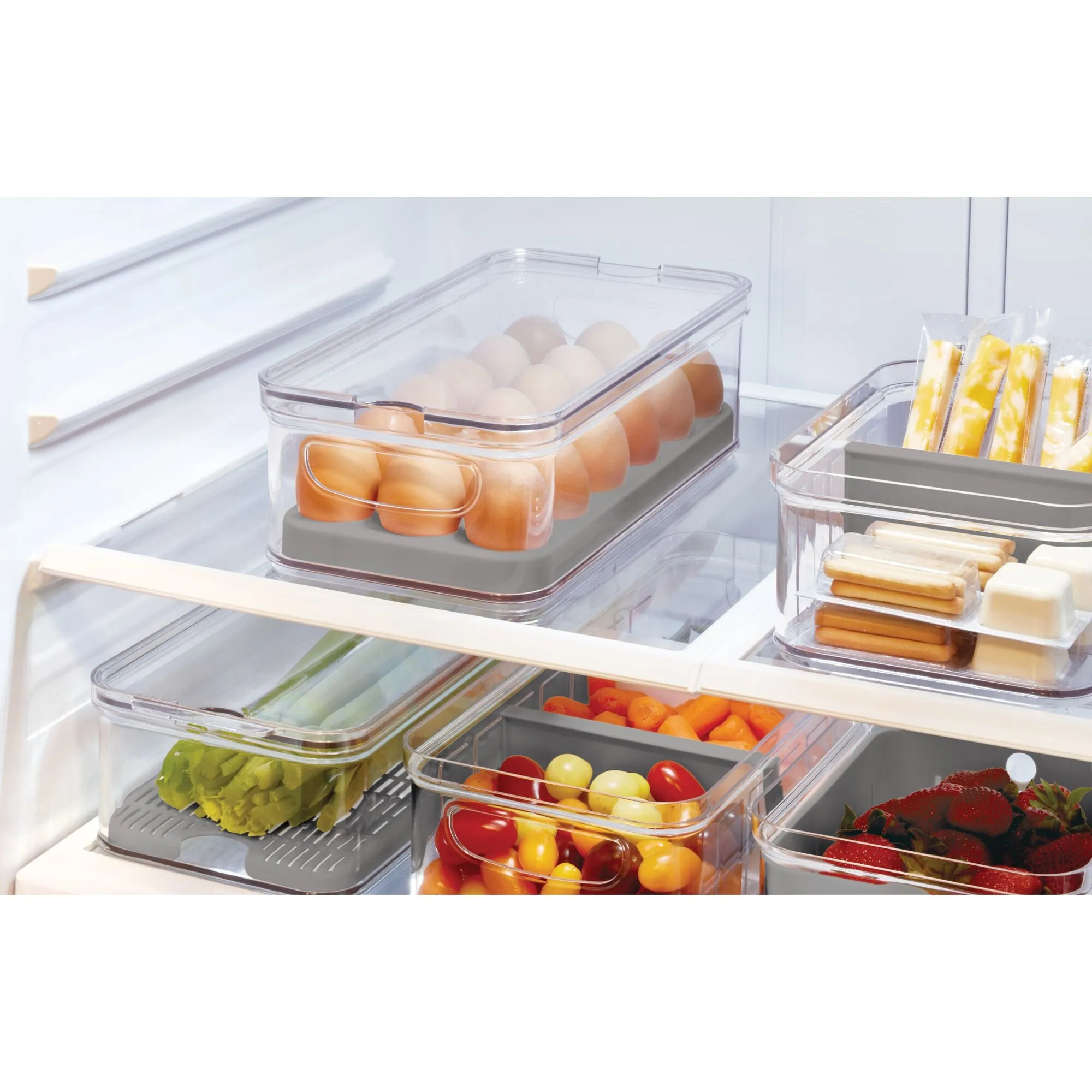 iDesign Crisp BPA-Free Stackable Refrigerator Egg Bin Recycled Plastic