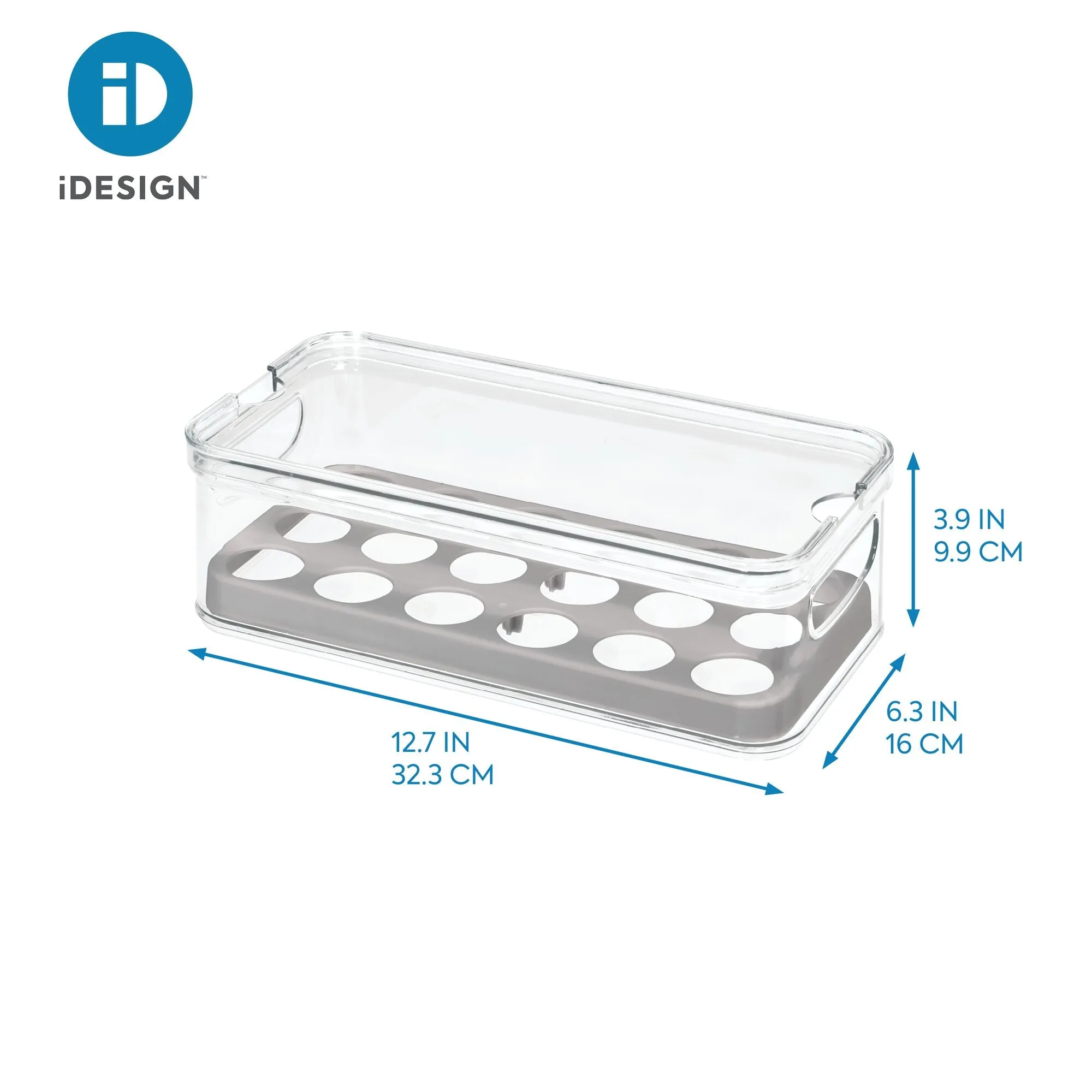 iDesign Crisp BPA-Free Stackable Refrigerator Egg Bin Recycled Plastic
