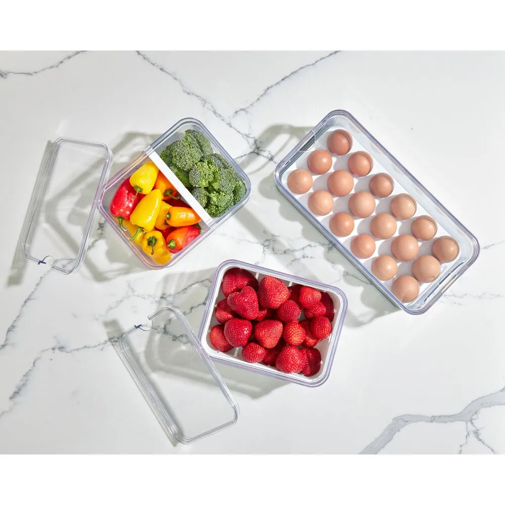 iDesign Crisp BPA-Free Stackable Refrigerator Egg Bin Recycled Plastic