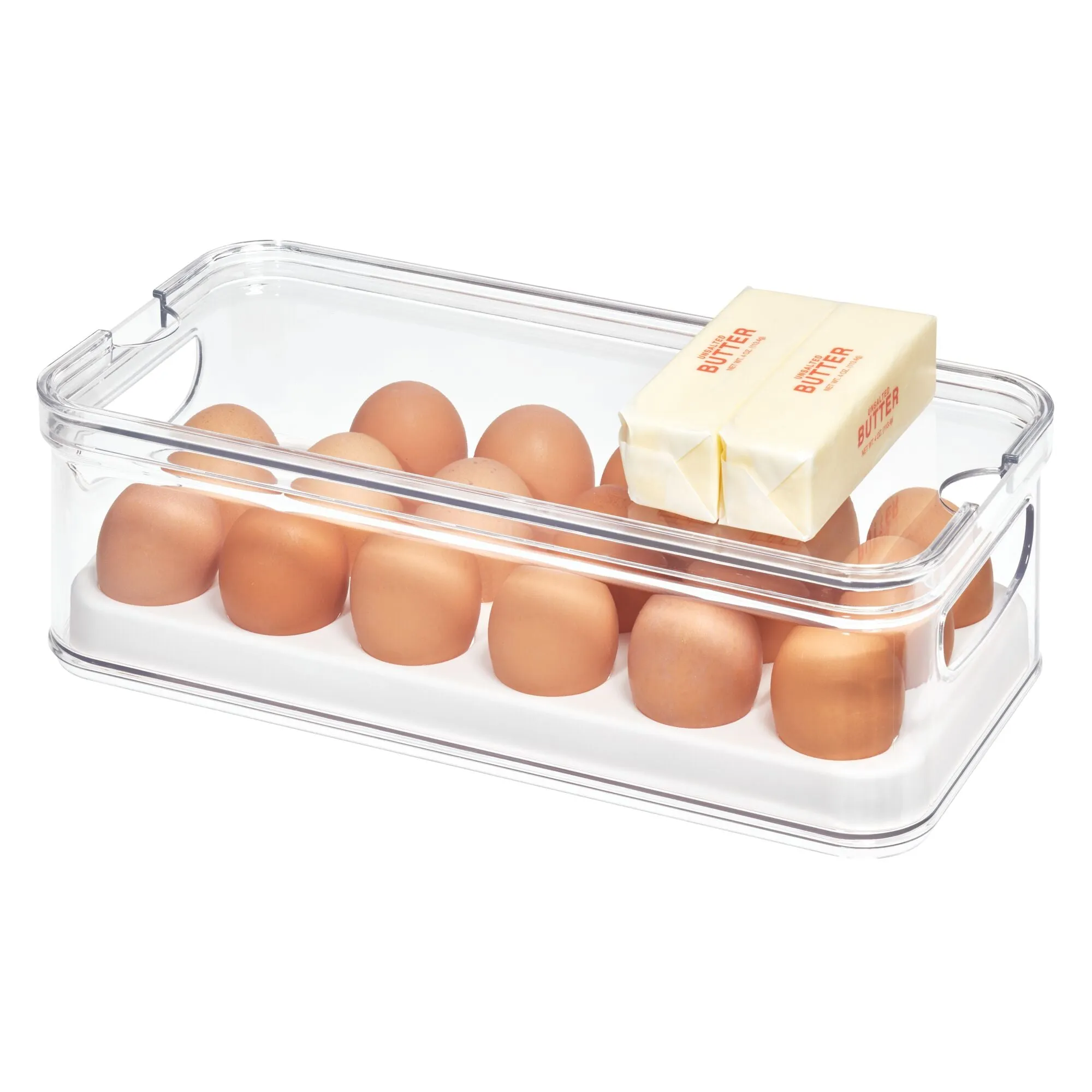 iDesign Crisp BPA-Free Stackable Refrigerator Egg Bin Recycled Plastic