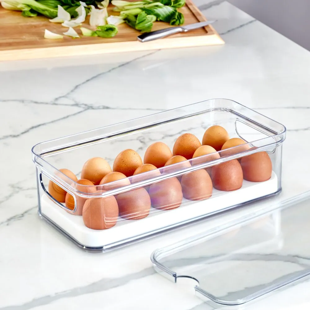 iDesign Crisp BPA-Free Stackable Refrigerator Egg Bin Recycled Plastic