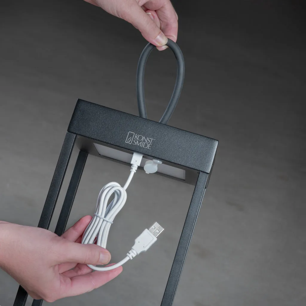 Konstsmide Ravello Outdoor USB Rechargeable Lamp Large Black