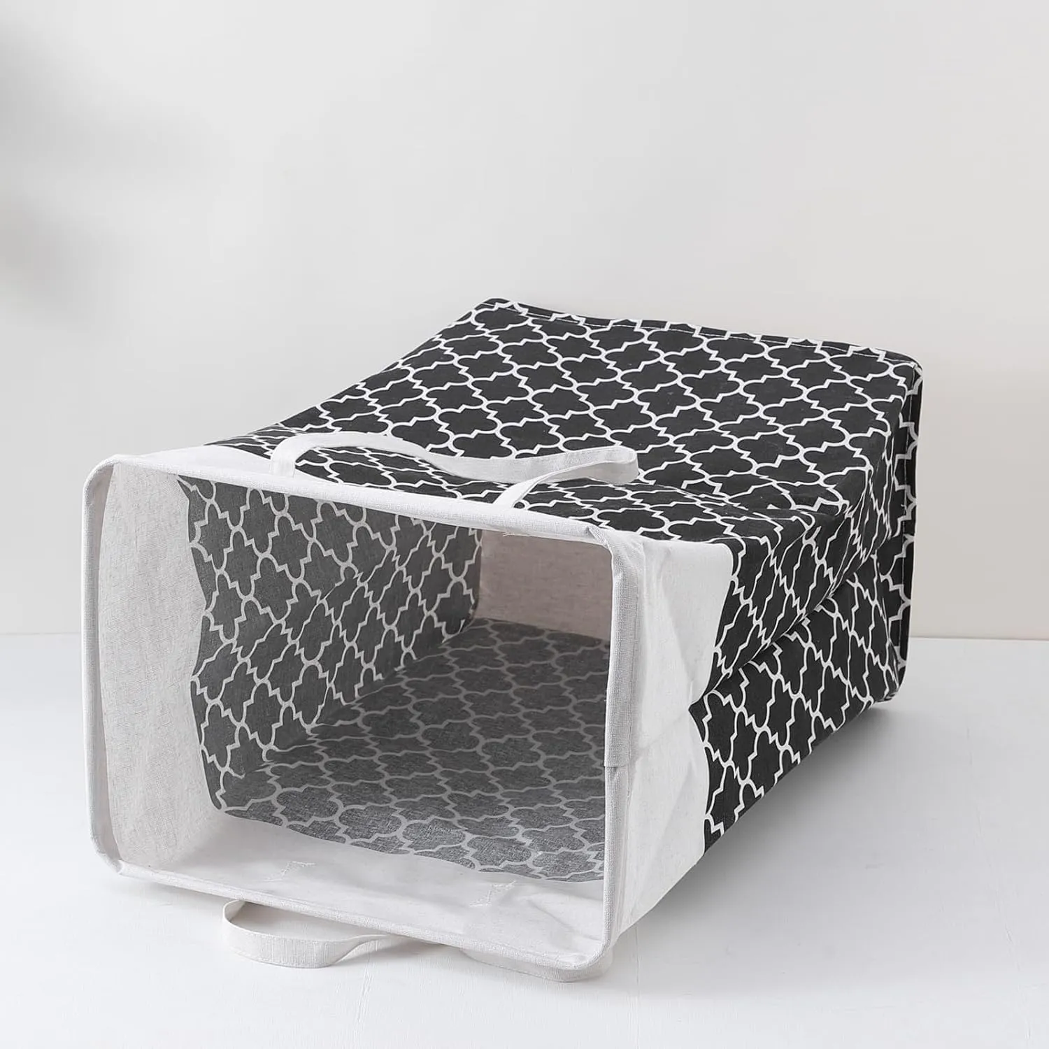 Kuber Industries Laundry Basket For Clothes|Foldable Laundry Hamper|Basket For Toys, Dirty clothes, Storage "45 LTR"-Pack of 4 (Black)