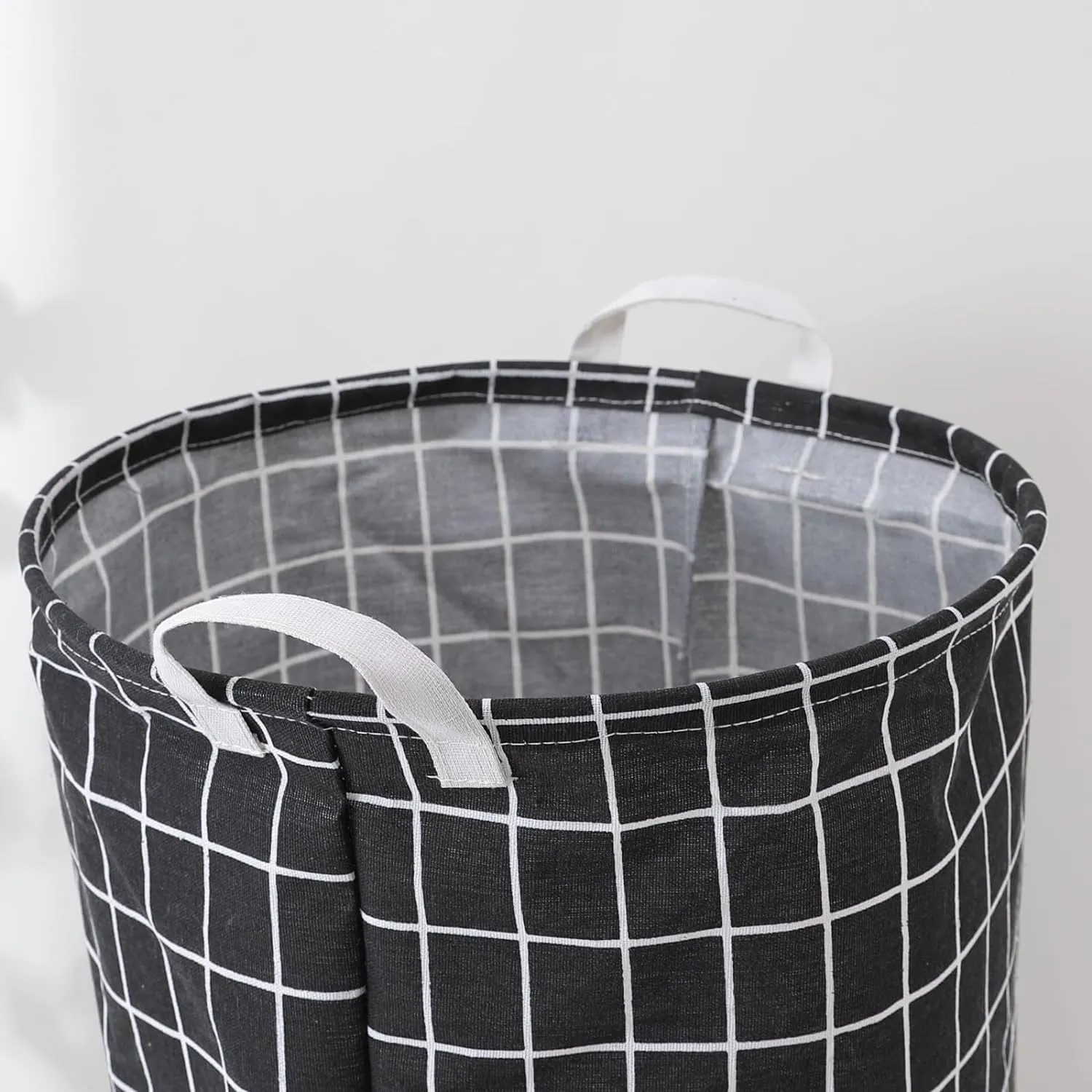 Kuber Industries Laundry Basket For Clothes|Foldable Laundry Hamper|Basket For Toys, Dirty clothes, Storage "45 LTR"-Pack of 6 (Black)