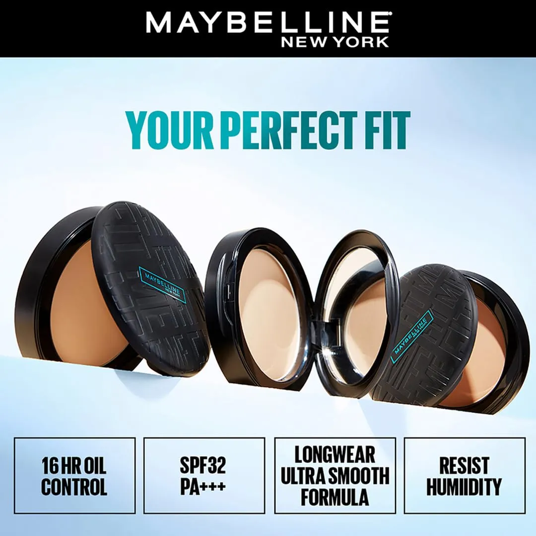 Maybelline New York Compact Powder, With SPF to Protect Skin from Sun, Absorbs Oil, Fit Me, 310 Sun Beige, 6g