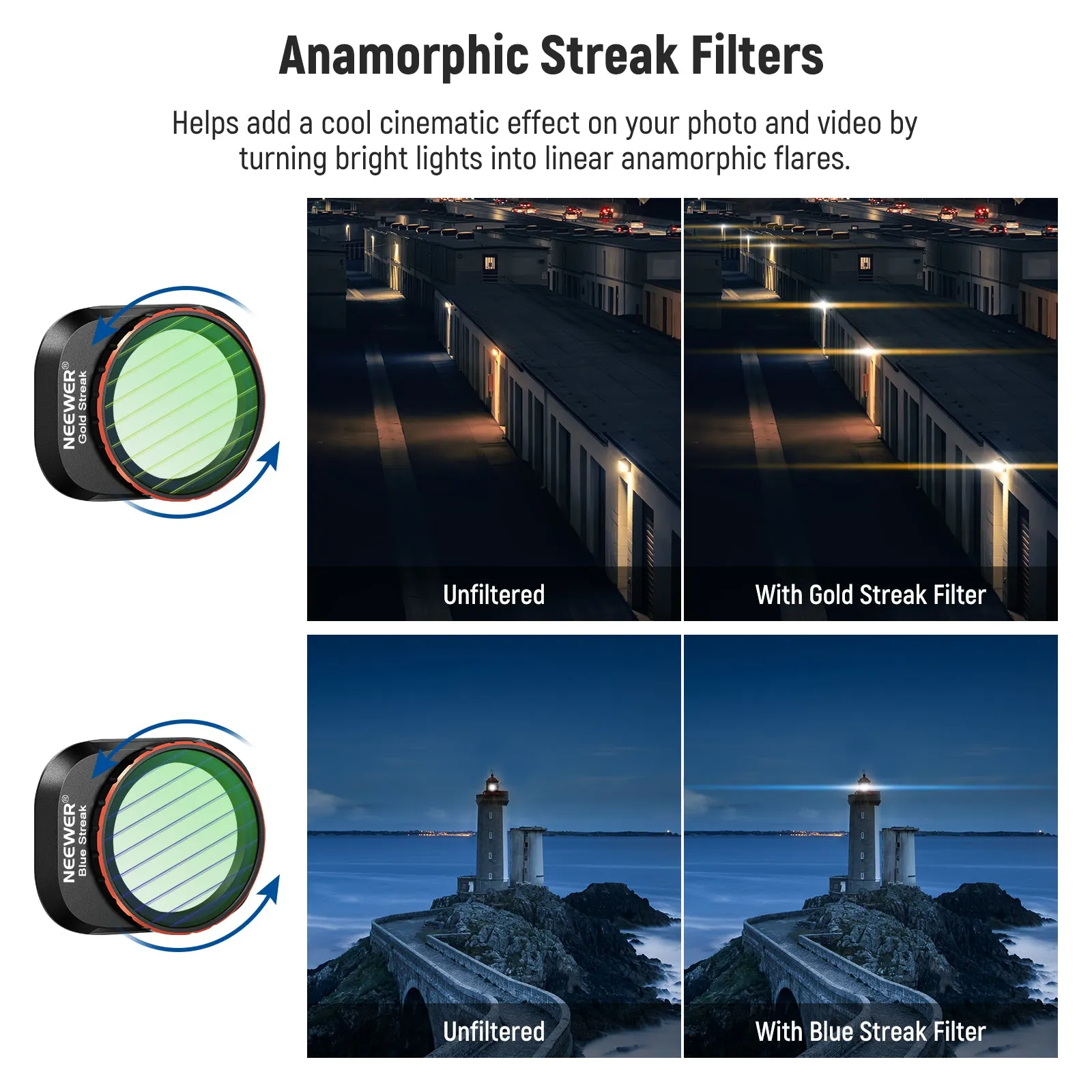 NEEWER 4 Pack ND and Effect Filter Set For DJI Mini 4 Pro