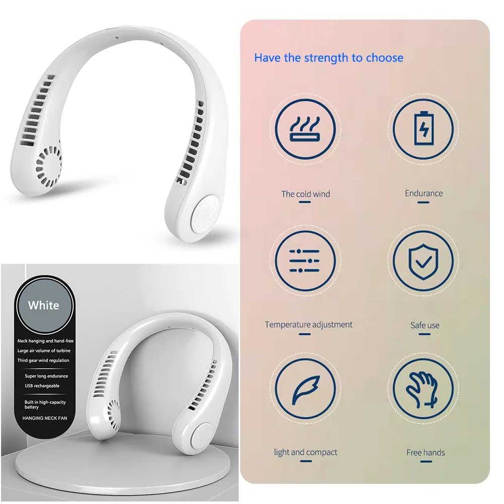 Portable Cooling Neck Fan USB / Rechargeable