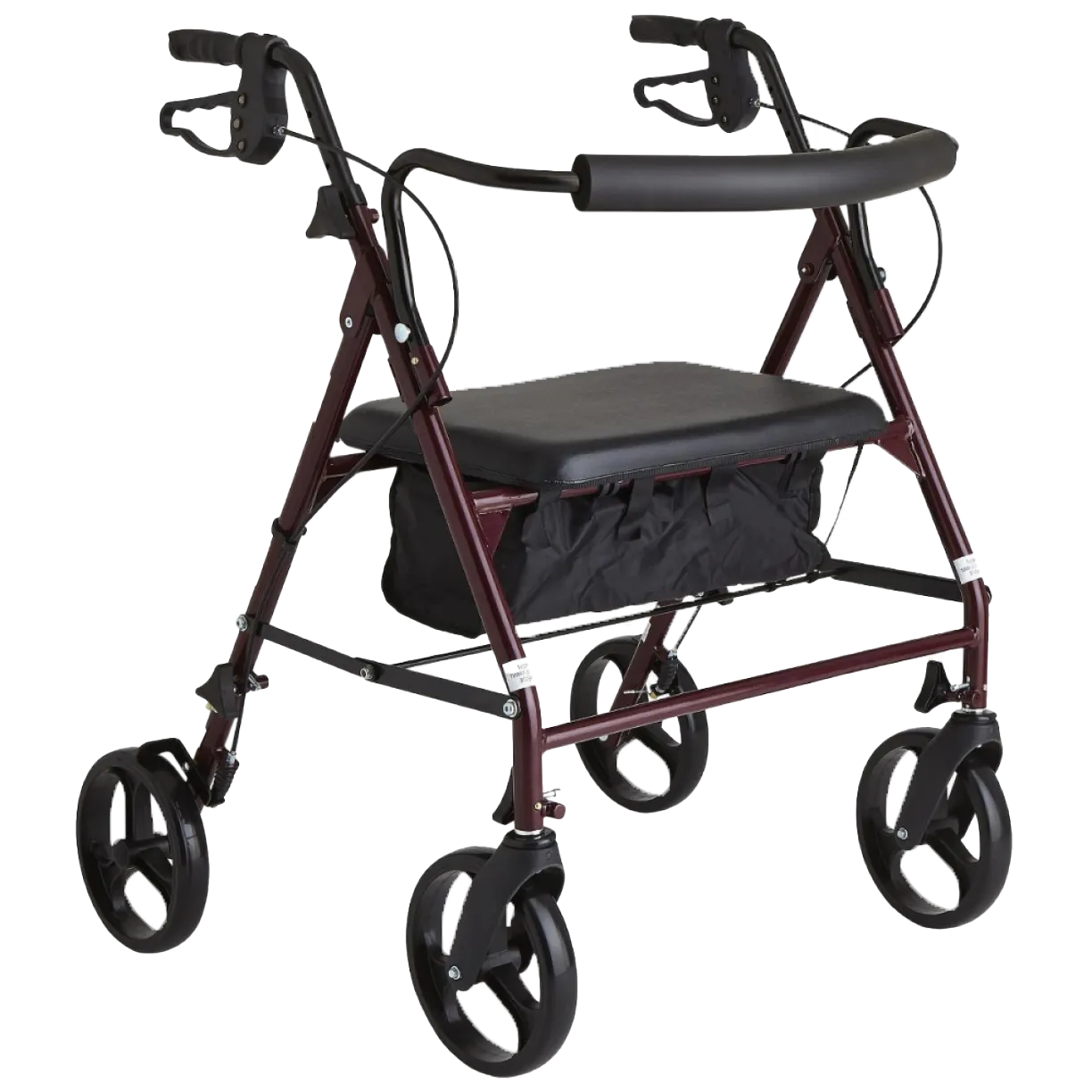 Red Steel Heavy Duty Folding Rollator Walker
