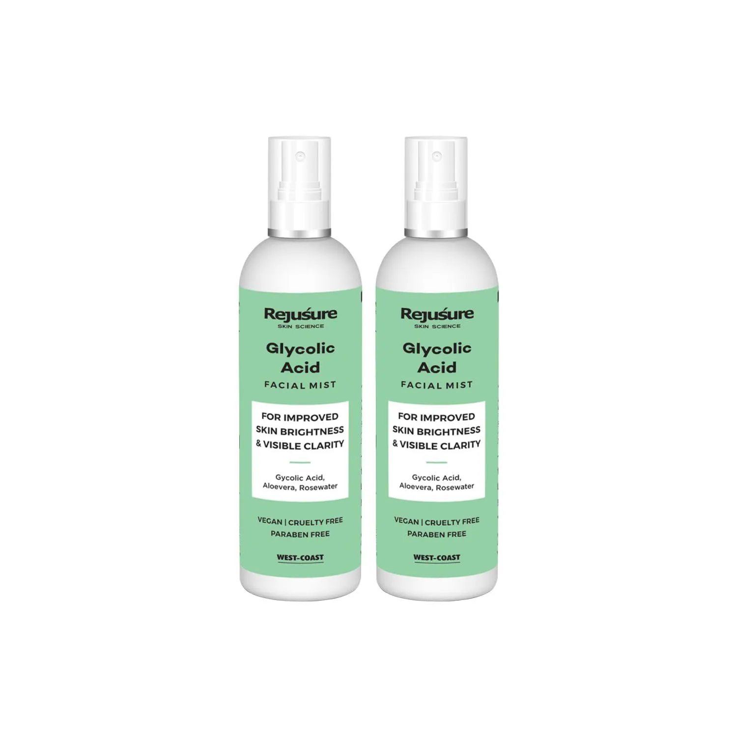 Rejusure Glycolic Acid Face mist – For Improved Skin Brightness & Visible Clarity – 100ml (Pack of 2)