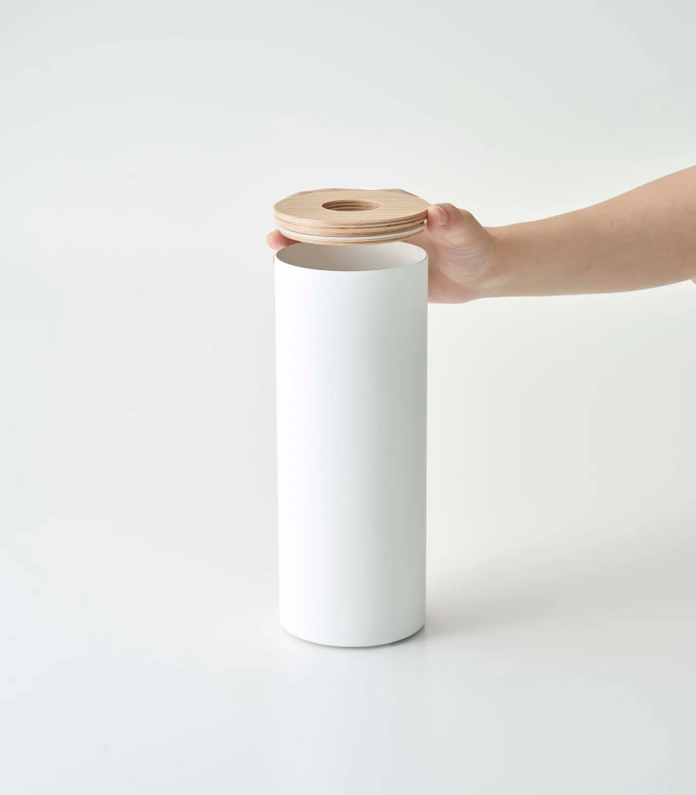 Round Tissue Case - Steel   Wood