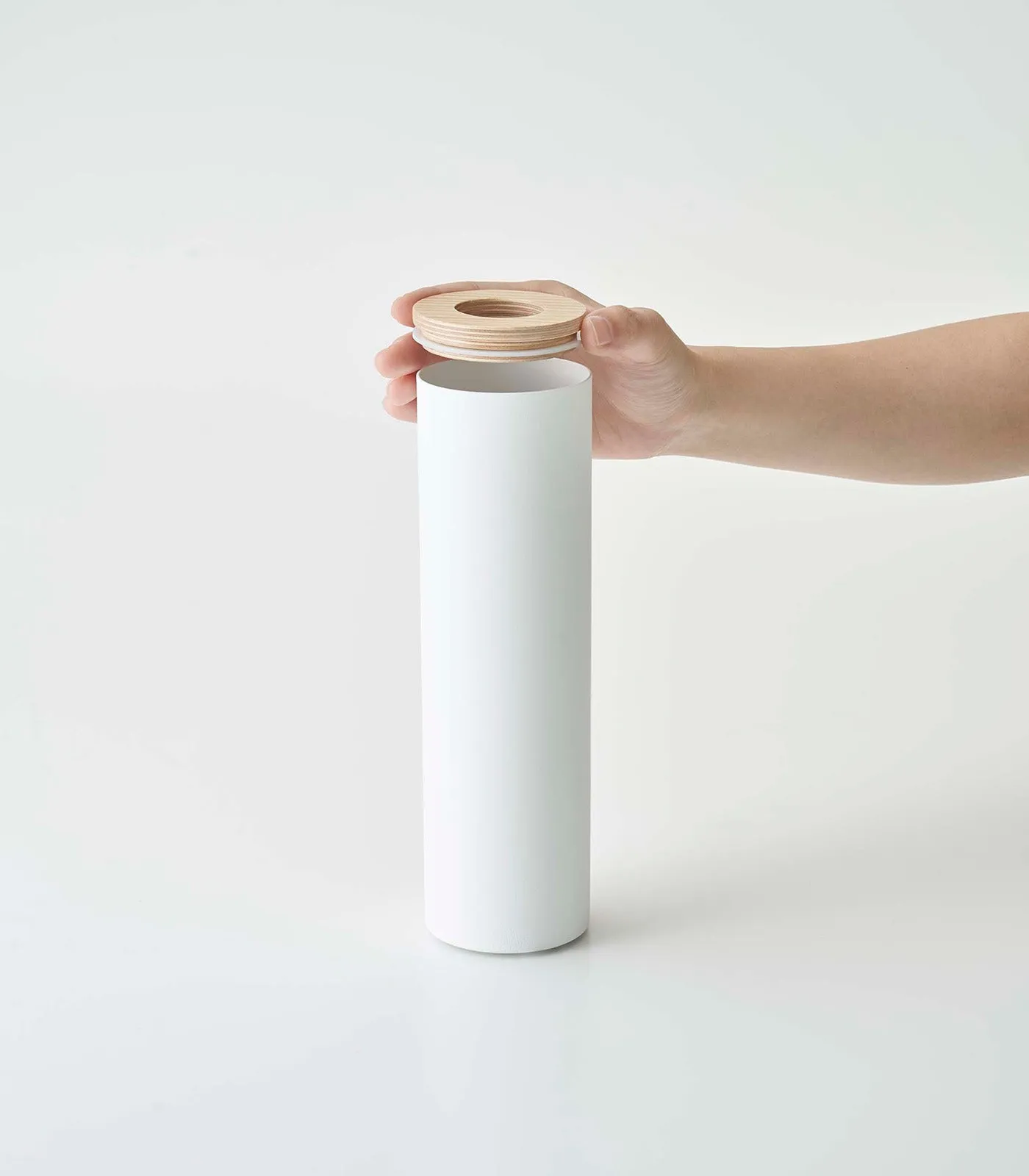 Round Tissue Case - Steel   Wood