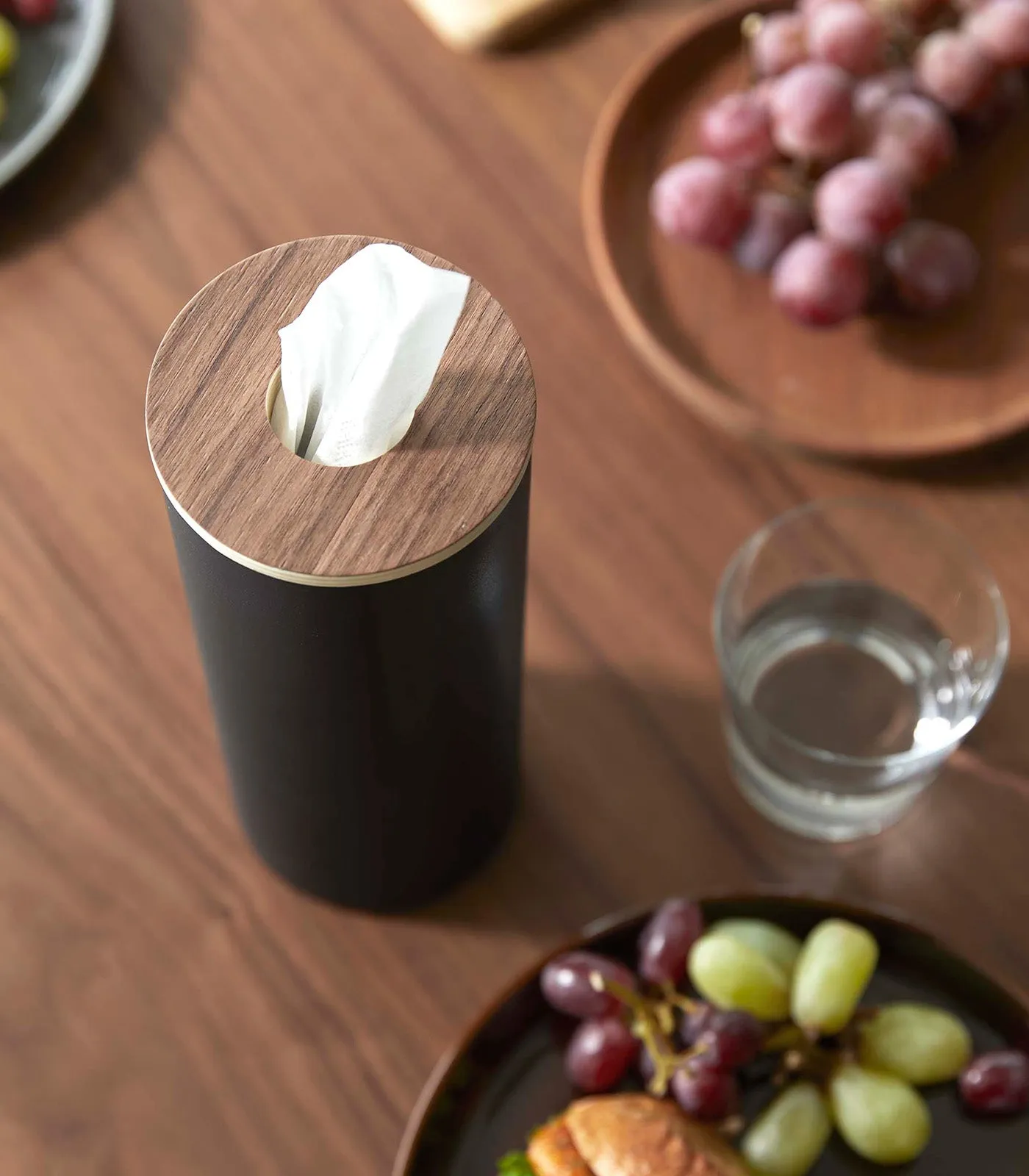 Round Tissue Case - Steel   Wood