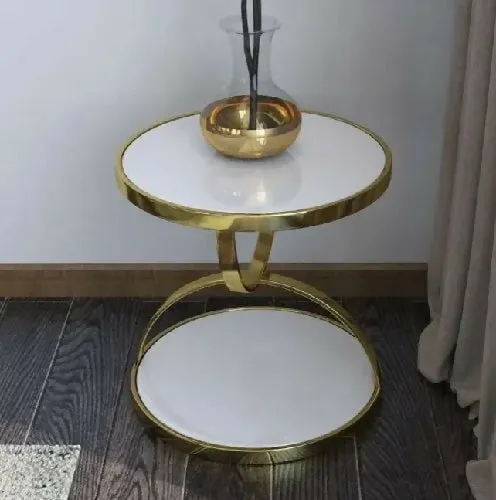 Round White Side Table