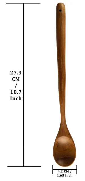 Single Teak Wood Spoon Long Handle "Sauce tasting Stirring spoon E" Kitchen Utensil