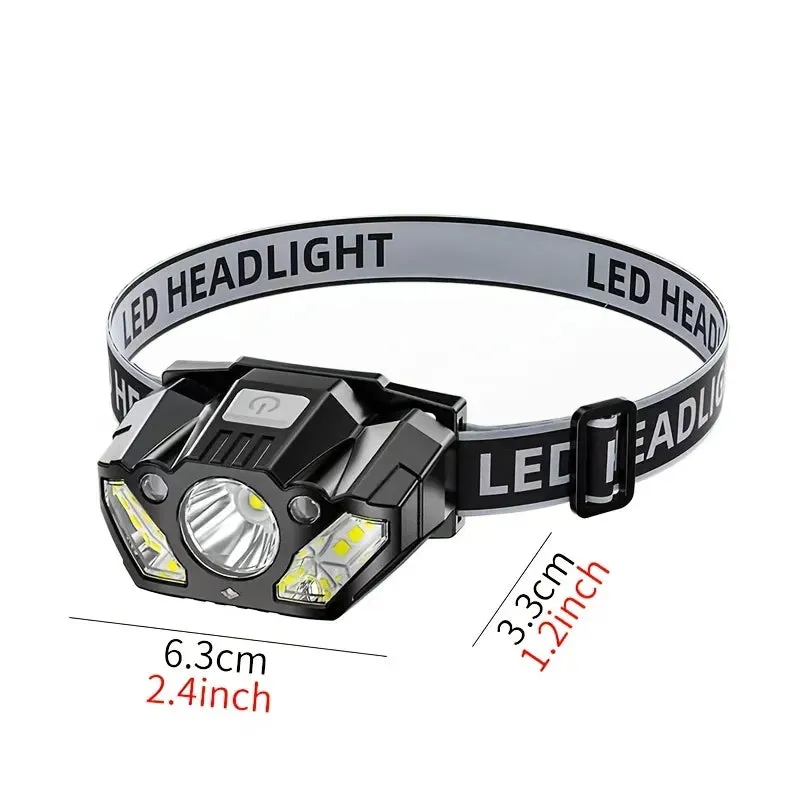 Super Bright LED Headlight Rechargeable Remote Super Bright Outdoor Mini Headlight 2.4in
